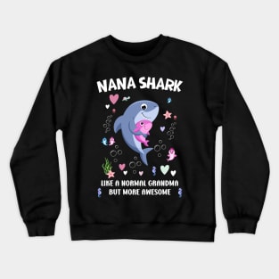 Nana shark Like a Grandma Only More Awesome Mother's Day Nana Crewneck Sweatshirt